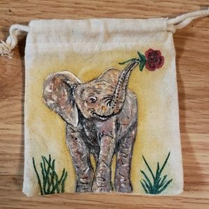 Hand painted mini tote baby elephant